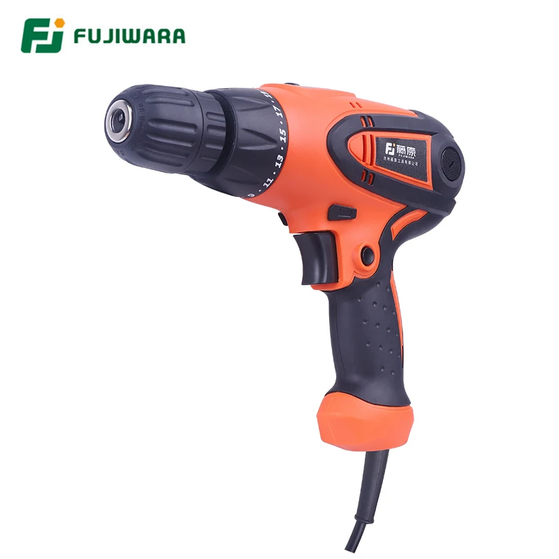 FUJIWARA 전동 스크루 드라이버 파워 임팩트 드릴 220, V-240V 나사 렌치, 19 속도 조절 가능, 350-420W