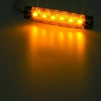 

Lamp Side Marker Lights Safety Red 6 LED Indicator Car Ship Emergency lights
