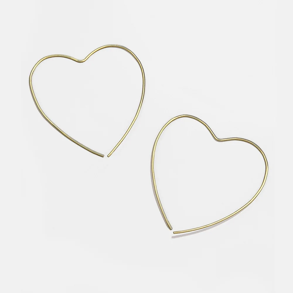 Базовый минималистичный медный провод, 9 цифр, в форме сердца, серьги-кольца для женщин, дамская модная золотая серьга большие серьги кольца