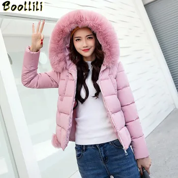 

Boollili Parkas Mujer Invierno 2020 Women Collar Hooded Down Jackets Winter Coat Female Short Warm Cotton Coats Slim Parka