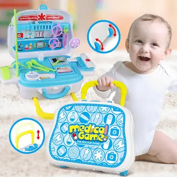 

None Simulate Draw-bar Box Medical Kit Toy Set Doctor Set Play-House Toy Birthday Festival Gift 26PCS/Set