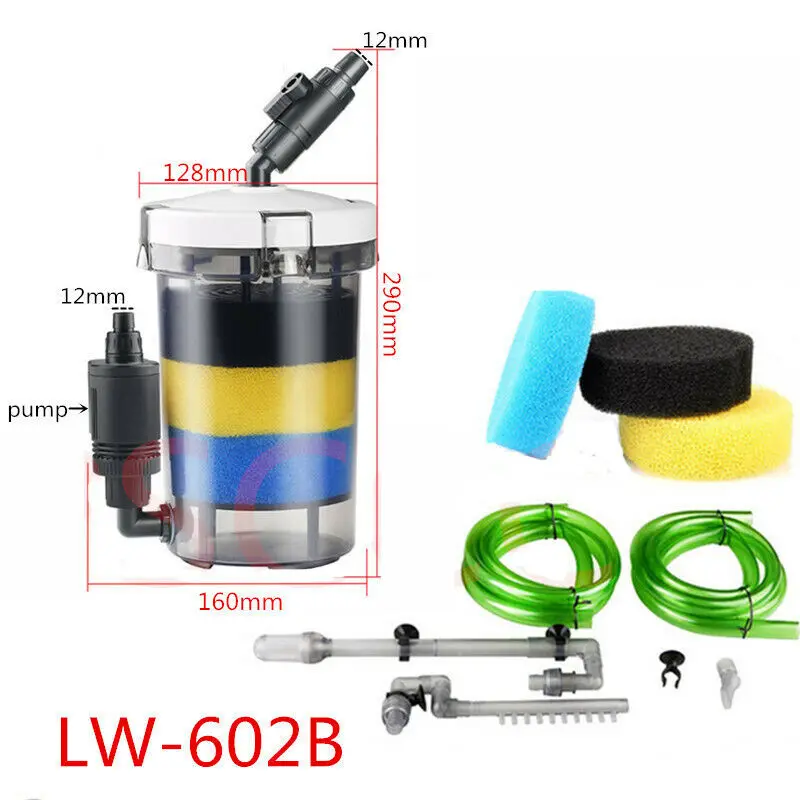 Внешний корпусный фильтр LW602B LW603B для аквариума от солнца 110 240 В прозрачный