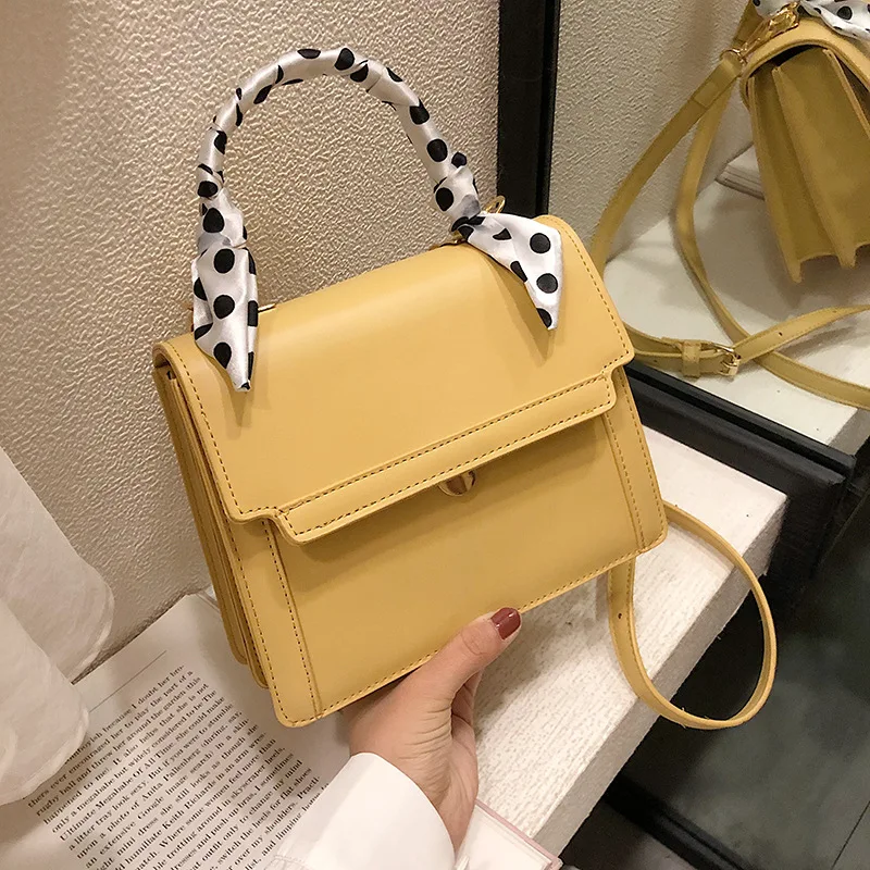 

2019 new fashion Korean version of simple handbag scarves knotted fairy net red chain bag