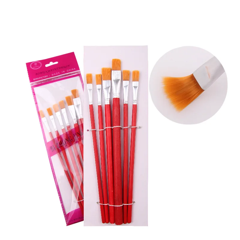 

Manufacturers Direct Selling Fine Art Painted Material Gypsum Coloured Drawing Brush Nylon Oil Painting Pen Short Rod Broad Brus