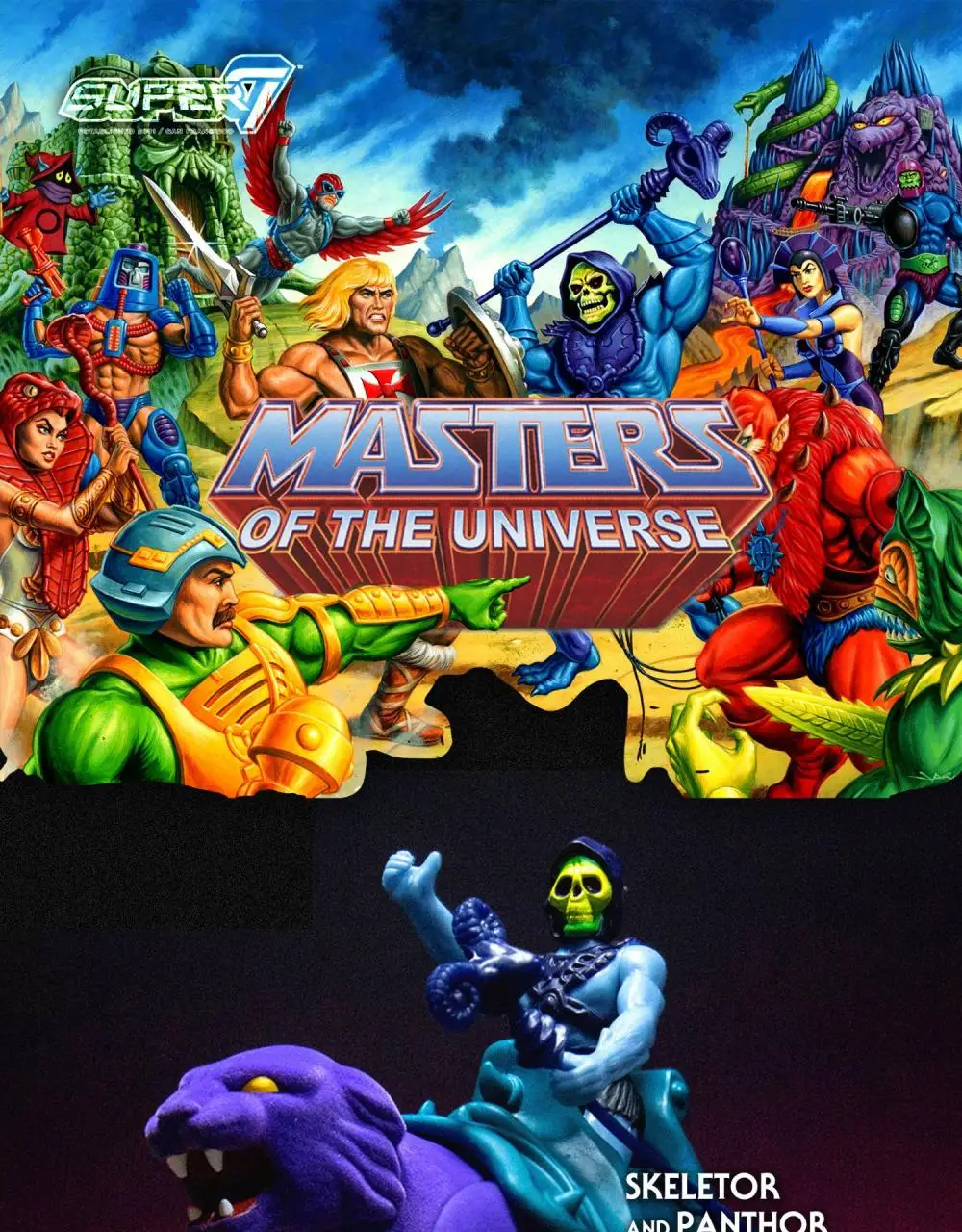 Mestres do Universo Figuras de Ação Brinquedos de Presente de Halloween He-man Skeletor Pantho Anime 3.75 Polegadas Collectible Modelo Super7 1 Super7 mestres do universo he-man skeletor pantho