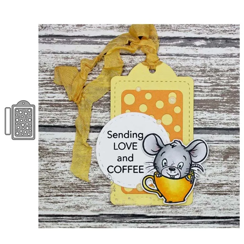 

JC Metal Cutting Dies for Scrapbooking Dot Tag Label Rectangle Frame Shape Stencil Craft DIY Album Embossing Template Background