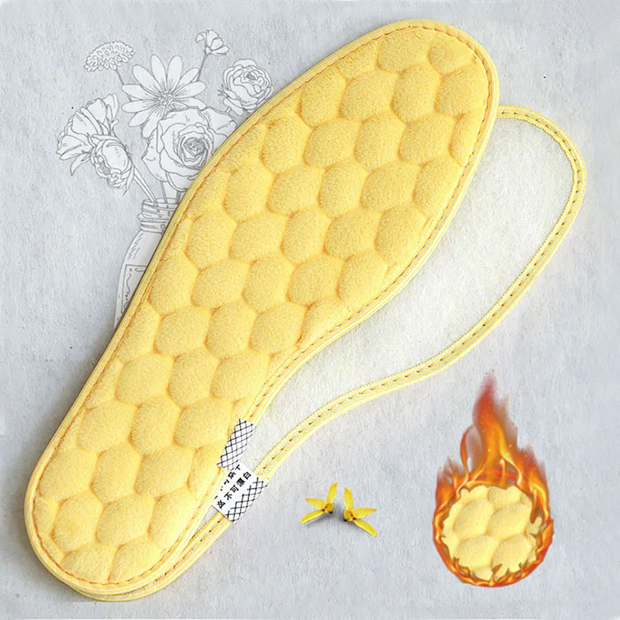 

1pairs Original Thermal insoles Imitation Wool Felt Sheep Fur Warm Heated Winter shoe Insoles For Women Man Boots Insert