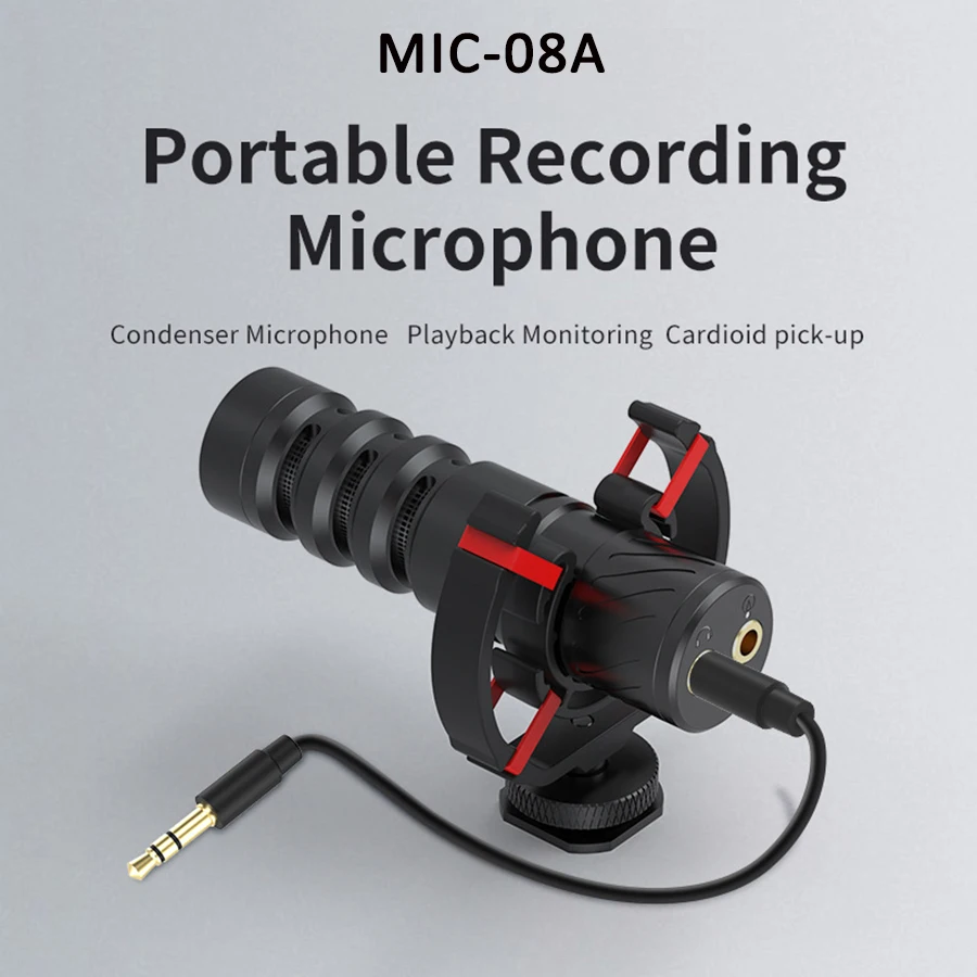 Liga de Alumínio Mic para Smartphone Mamen Profissional Vlog Shotgun Microfone Monitor Vídeo Dslr Câmera pc Gravação - Image 2