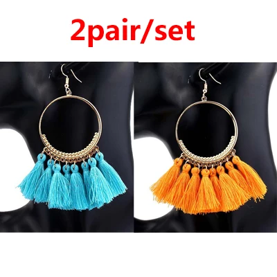 2Pair Style 21 19 стилей Висячие драгоценные камни стразы длинные висячие серьги для женщин ювелирные изделия посеребренные полые металлические висячие серьги - Окраска металла: 2Pair Style 21