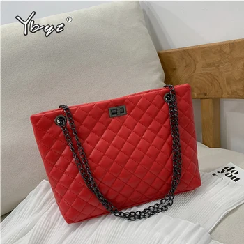 

YBYT fashion plaid women luxury tote bag woman famous brand bag PU leather big capacity female shoulder crossbody messenger bags