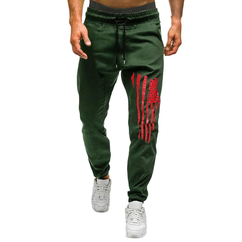 

Men's Sweatpants Side Stripe Hip Track Pants Outdoors Hop-hop Print Multi-pocket Work Elastic Waist Trouser Cargo Long Pants