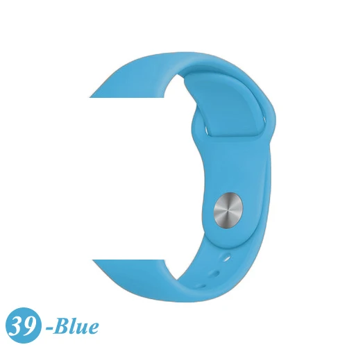 39-Blue Ремешок для Apple Watch 44 мм 40 мм iWatch 4 ремешок 38 мм 42 мм спортивный силиконовый ремень браслет correa Apple watch 5 4 3 2 аксессуары - Цвет ремешка: 39-Blue