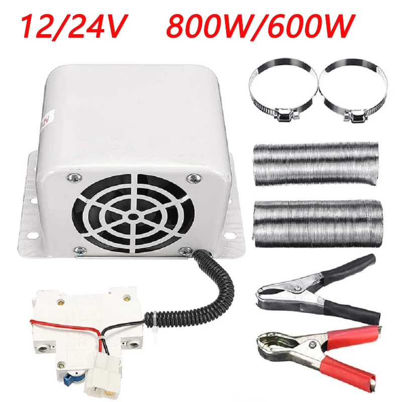 12V/24V 600W/800W Car Heater Kit 5 Second Fast Heating Defroster High Power  Double Outlet for Automobile Windscreen Winter - AliExpress