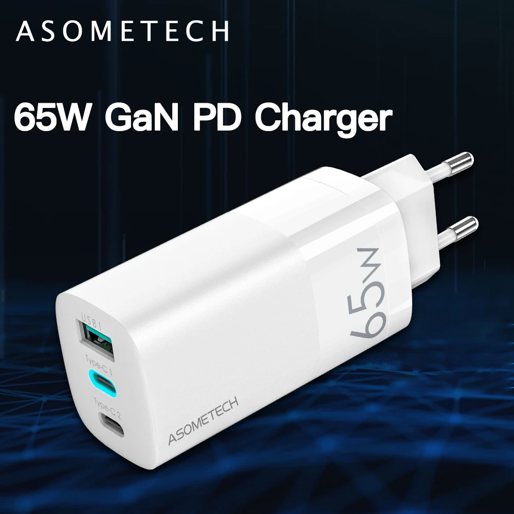 65W GaN Charger Quick Charge 4.0 3.0 Type C PD USB Phone Charger Multi Ports QC 4.0 3.0 Portable Fast Charger For Laptop Tablets