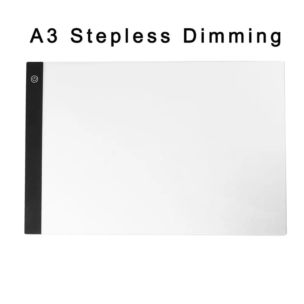 Графический планшет A3 A4 A5 светодиодный планшет для рисования тонкий художественный трафарет, трафарет для рисования, Настольный светильник, трехуровневый, Прямая поставка - Цвет: A3  Stepless Dimming