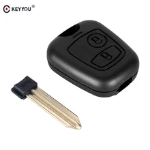 KEYYOU-carcasa para mando a distancia para coche, funda para mando a distancia con 2 botones, para Citroen Xsara Picasso Berlingo 2002 2003 2004 2005 2006 2007 2008