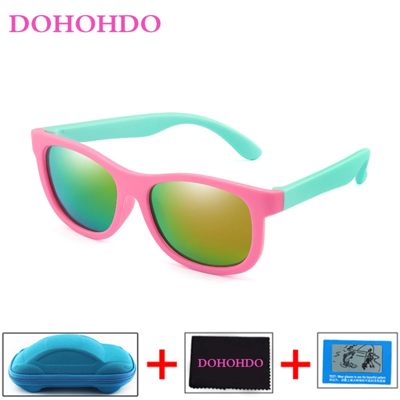 

DOHOHDO High Quality Polarized Kids Sunglasses TR90 Children Boys Girls Glasses Fashion Safety Sun Glasses Gafas Car Case UV400