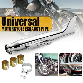 

Motorcycle Cafe Racer Retro Exhaust Muffler Pipe Fishtail Exhaust Tips Silencer Universal For Cruiser Chopper Bobber