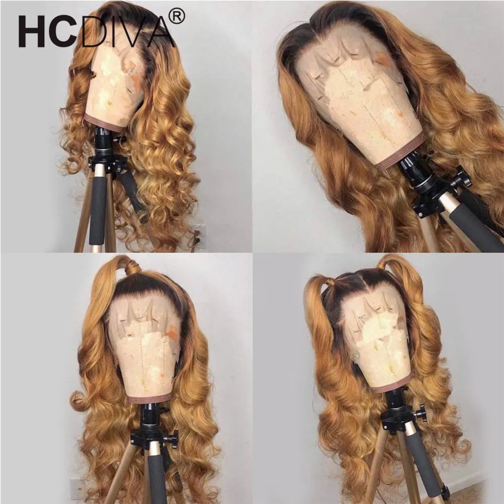 Объемный волнистый парик на фронте шнурка Омбре блонд парик на фронте шнурка для женщин 150% бразильские Remy человеческие волосы парики предварительно сорванные с волосами младенца