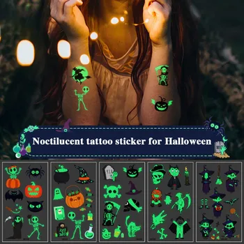 

New Style Funny Halloween Cartoon Luminous Eco-friendly Tattoo Waterproof Safety Sticker LT.