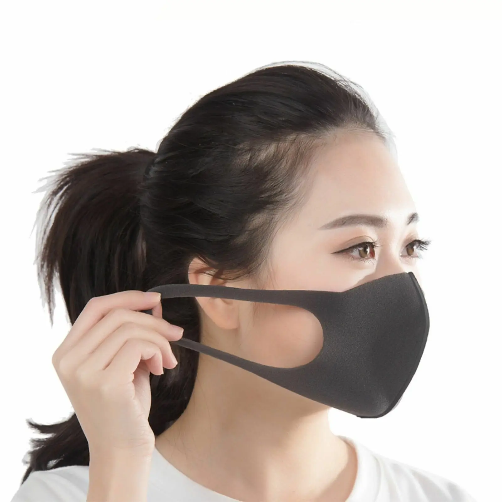 

3pcs Regular Size Black Pitta Mask Dark Gray Japan Anti-Pollution/Dust Face Mask