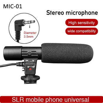 

Mic-01 Stereo Camcorder Microphone DSLR Camera Microfone for SLR Nikon Canon Camera Computer PC SmartPhone iphone Android mic