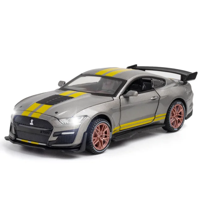 New 1:32 High Simulation Supercar Ford Mustang Shelby GT500 Car Model Alloy Pull Back Kid Toy Car 4 Open Door Children's Gifts 5