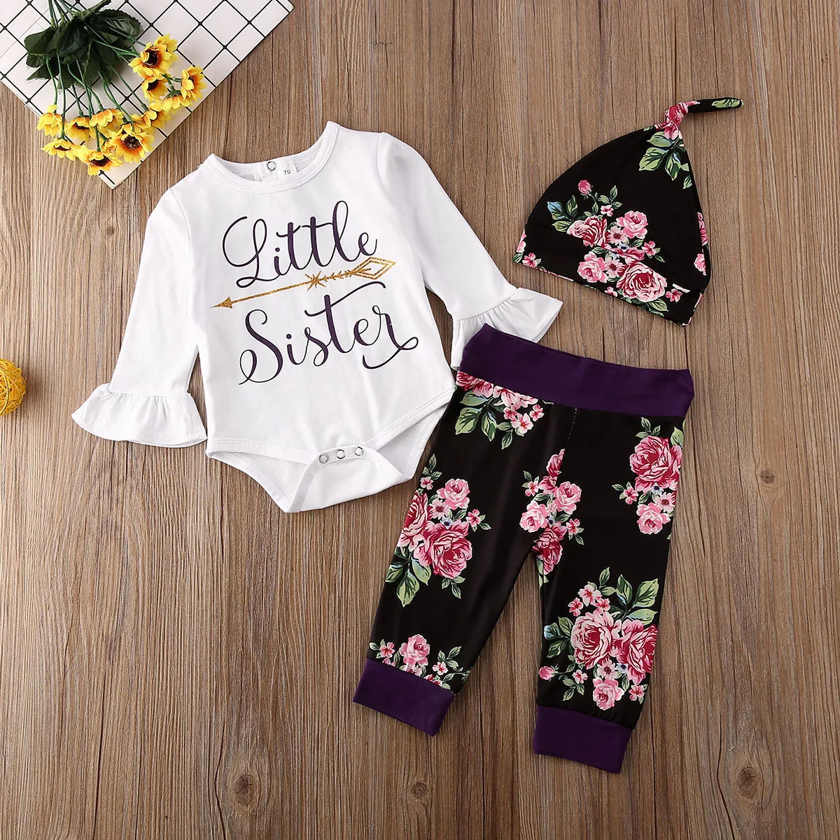 Футболка с надписью «Sister Match Big Little Sister» для девочек, комбинезон, топ+ штаны, комплект одежды