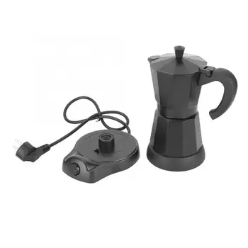 

300ml Portable Mocha Pot Espresso Coffee Pot Home Office Electric Heating Brewing Coffee Aluminum Mocha Coffee Appliance
