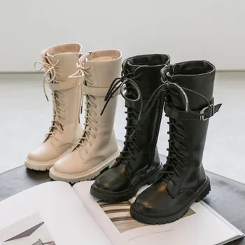 

2020 Autumn Kids Shoes Girl's Shoes Boots ZIP Solid Round Toe Casual Fashion Neutral All-match Non-slip Riding Boots
