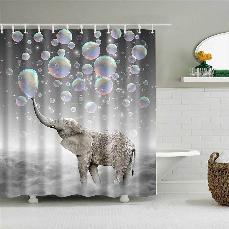 Animals-Elephant-Shower-Curtains-Pattern-Bathroom-Curtain-Set-Nordic-Polyester-Bath-Screens-Waterproof-With-Hooks (4)