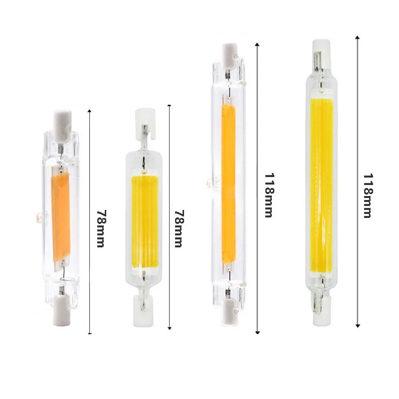 

R7S LED Bulb COB Glass Tube 78MM 10W 118MM 15W 30W Replace Halogen Lamp J78 J118 Lamparda Diode Spot Light AC 220V 230V 110V
