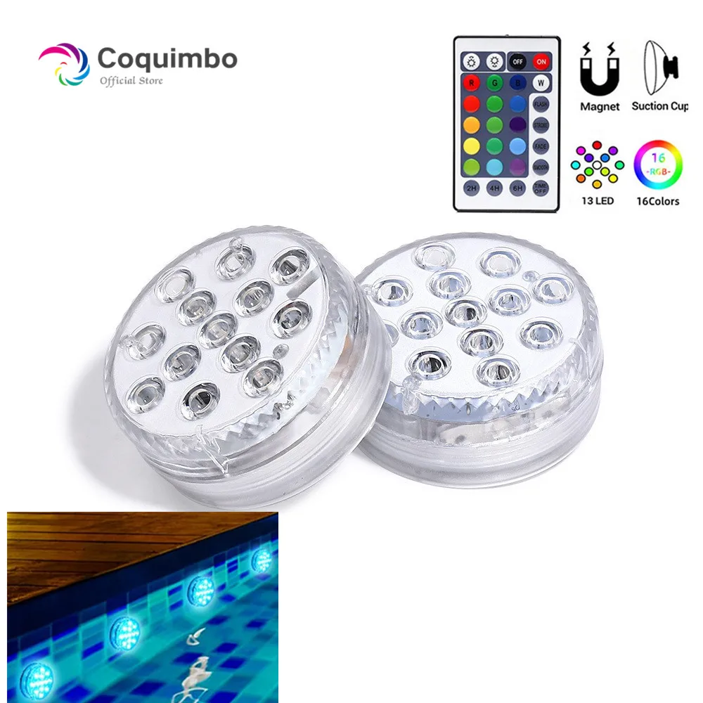 StrongSuctionCupLEDSubmersibleLightIP68WaterproofPoolLight
