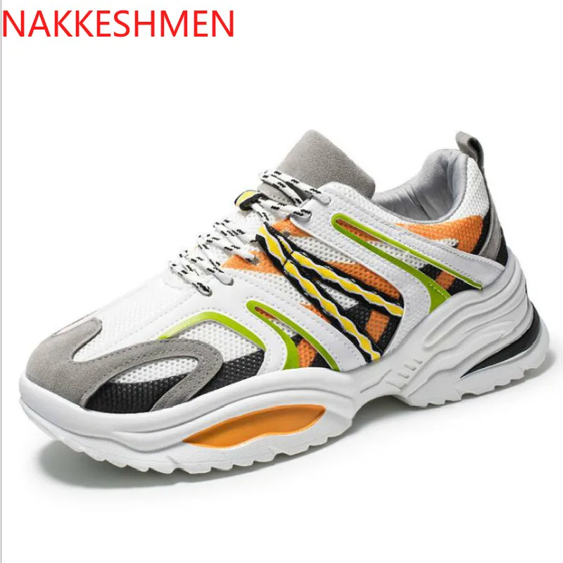 

2019 New Men's Shoe Daddy shoe net cloth breathable sports shoe color collating INS tide shoes