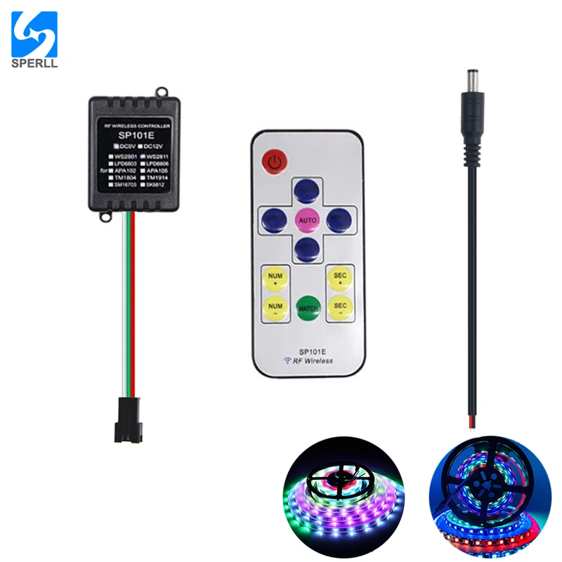 SP101E РЧ беспроводной RGB светодиодный контроллер 11 клавиш для WS2801 WS2811 WS2812B 5 В/12 в