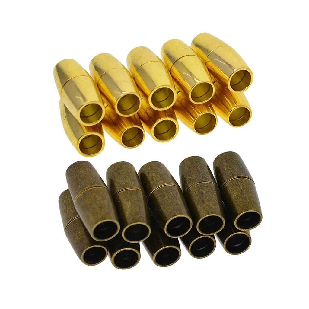 10 Set 4mm Inner Hole Glue-in Magnetic Clasps for Kumihimo Leather Cords End