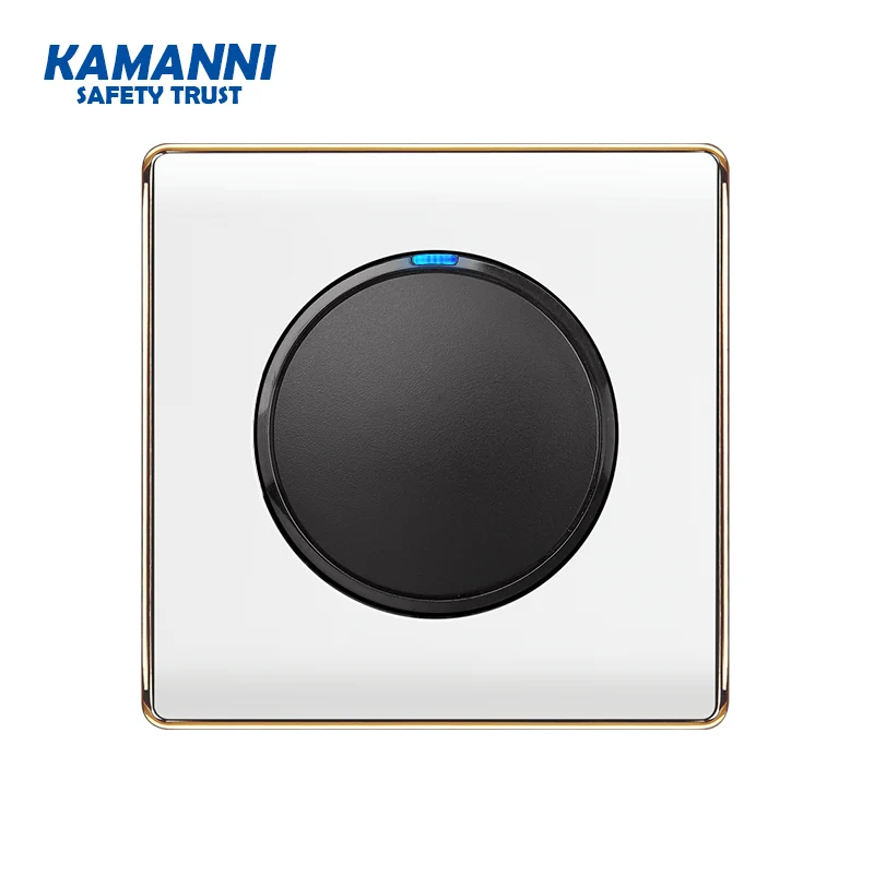 

Luxury 3D brushed Flame retardant panel button Recovery switch LED indicator control wall lighted light switch 1 gang 1/2 way