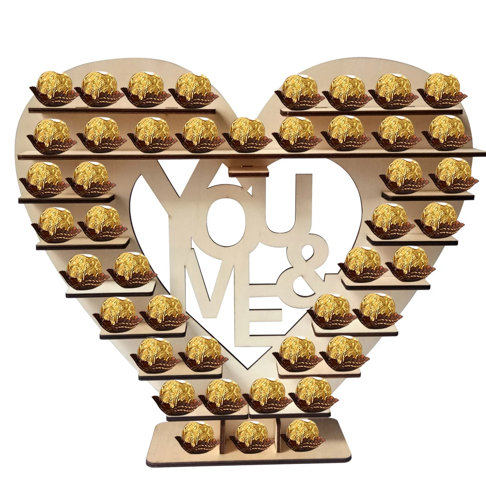 

Chocolate Frame Wooden Plywood Pastry Home Food Wedding Wood Color Environmental Decoration Cookies DIY Desktop Birthday