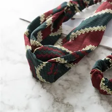 Корейский стиль, стиль, перекрестная повязка для волос, Ретро стиль, контрастный цвет, красивый головной убор, стальной проволочный бант, универсальные прямые полоски