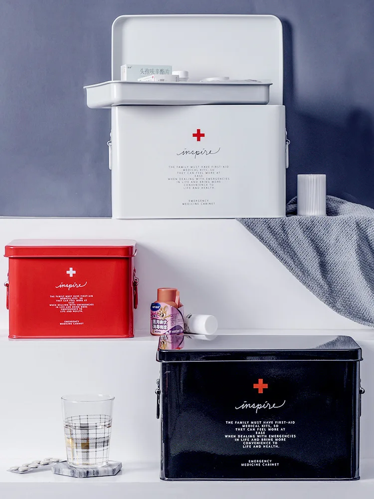

Medicine Box Household Drug Storage Box Child Family Size Portable Outpatient Emergency Kit