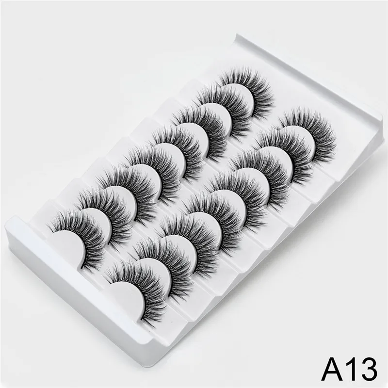 A13 2/5/8 стержень пар Eyelashs натуральных длинных 3D накладные ресницы из норки Толстая ручной работы накладные ресницы объем мягкая норка Искусственные ресницы ресниц - Цвет: A13