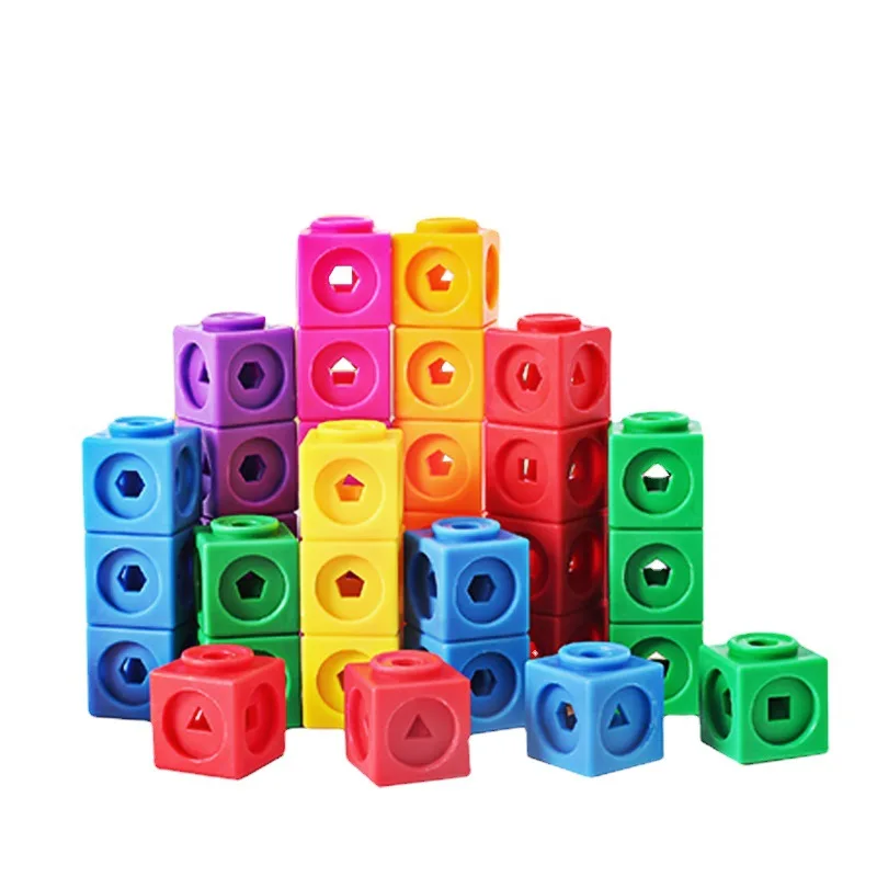 Montessori Rainbow Link Cubes Educational Stacking Toys