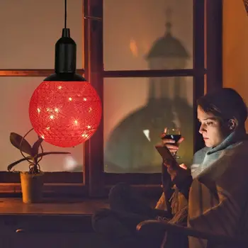 

LED Cotton Ball Rope Light Festival Home Bedroom Living Room Decor Night Lamp Cable-Pulling Switch Design Portable Practical