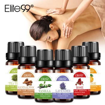 

Elite99 6 Pieces/lot Pure Essential Oils for Humidifier Aromatherapy Lavender Vanilla Rose Tea Tree Massage Essential Oil 10ml