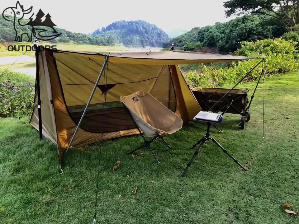 Backwoods Bungalow Ultralight Bushcraft Shelter,Brown