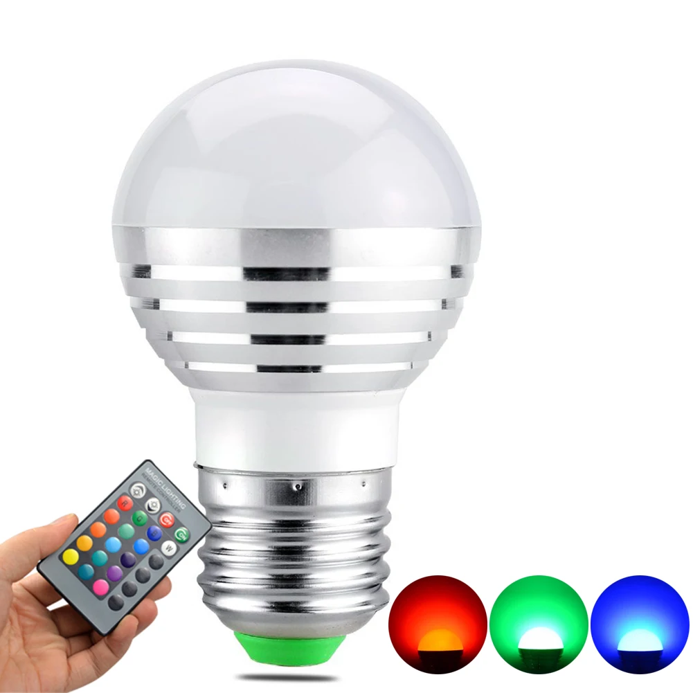Дешевые E27 E14 изменение цвета RGB светодиодный светильник настроения s+ ИК пульт дистанционного управления 3W/5 Вт затемняемые цветные лампочки Дискотека вечерние светильник