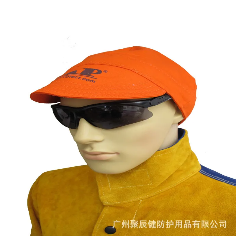 

Umeng AP-6630 Orange-red Flame Retardant Cloth Cap Pad Wear-Resistant Comfortable Welding Cap Welder Casual Brim Hat
