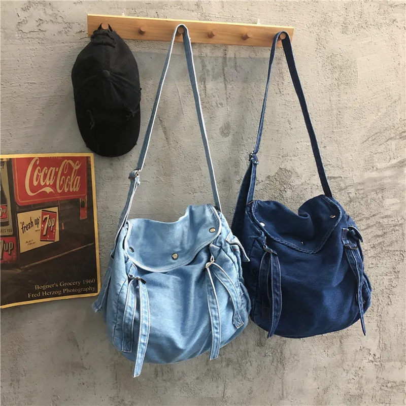 Large Capacity Women Denim Blue Shoulder Bag New Design Brand Female Canvas Jeans Tote Handbags Vintage Crossbody Travel |