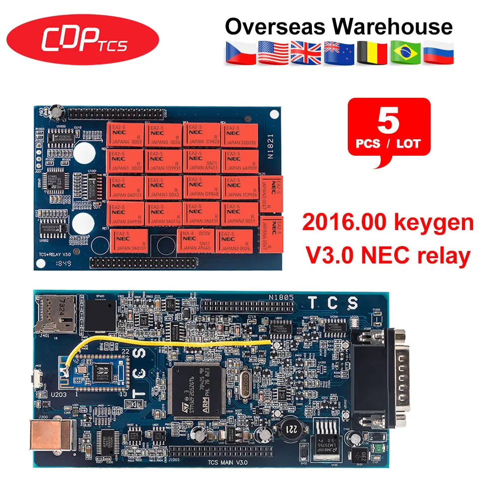 

5PCS CDP TCS CDP PRO Plus Bluetooth 2015.R3 keygen software OBD2 auto scanner for cars trucks OBDII diagnostic tool