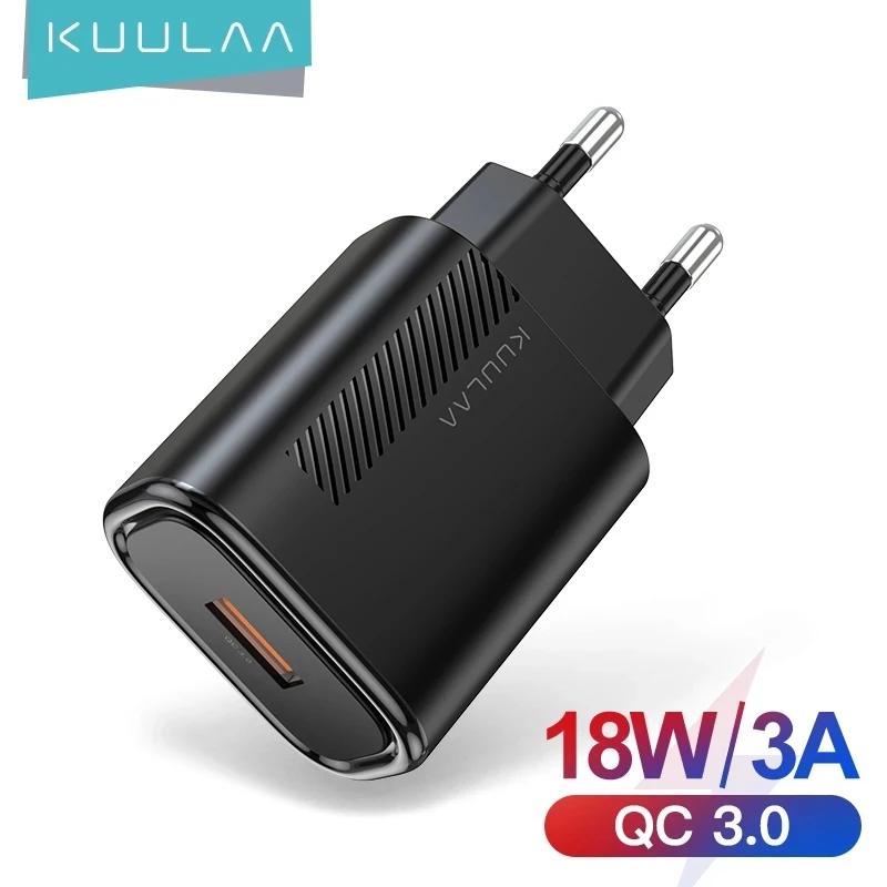 KUULAA-cargador USB de carga rápida 3,0, 18W, para iPhone 12, 11 Pro Max, Mini QC 3,0, Samsung, Xiaomi 10
